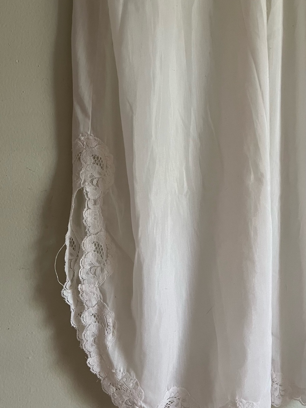 Women's Lace-Trim Cotton Nightgown in Ivory - Picture 2 of 9